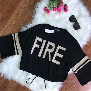 🎀Cropped "FIRE" Top